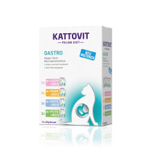 KATTOVIT - Gastro Multipack wet cat food | wet cat food supporting the gastrointestinal system | dietary complete feed mix in a bag for adult cats |