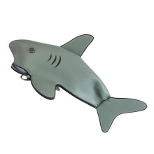 Ocean Fish Shoulder Bag Shark Shape Green PU 1 Pack