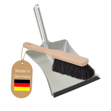 Novaliv Hand Brush Horsehair Sweeping Set Rubber Lip Fine Animal Hair Tail Hair Hand Brush Dustpan Hand Sweeping Set (1, Brush + Dustpan Rubber Lip)