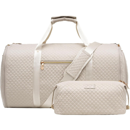 Omvormbare kleding- en weekendtas met schoenenvak, wit