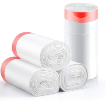 Small Trash Bags, KONE 192 Count 4 Gallon Drawstring Trash Bags Extra Thick Garbage Bags Wastebasket Bin Liners Plastic Trash Bags for Bathroom,