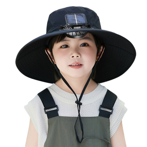 Kids Sun Hat with Cooling Fan Quick-Dry Brim