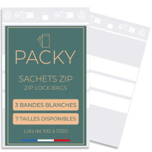 PACKY - Grip Seal Resealable Plastic Bags With Panels - 16 x 22 cm - Clear Plastic Food Safe Bags - 500 pcs