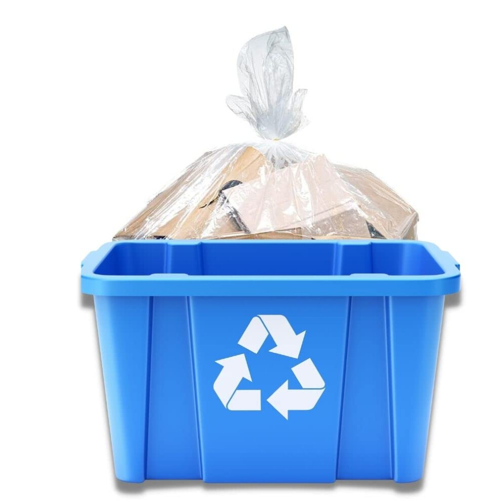 Plasticplace 14 Gallon Clear Recycling Trash Bags ? 1.2 Mil Garbage Can Liners ? 21"X16"X27?? (200 Count),R14121cl