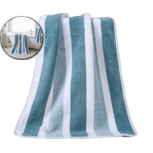 Coral Fleece Bath Towel 55x27.5 in – Absorbent, Quick-Drying, Soft, Lint-Free, Stripe Design – for Shower, Spa, Gym