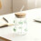 Glasmilchbecher mit Deckel und Schleifenmuster, 350 ml 1