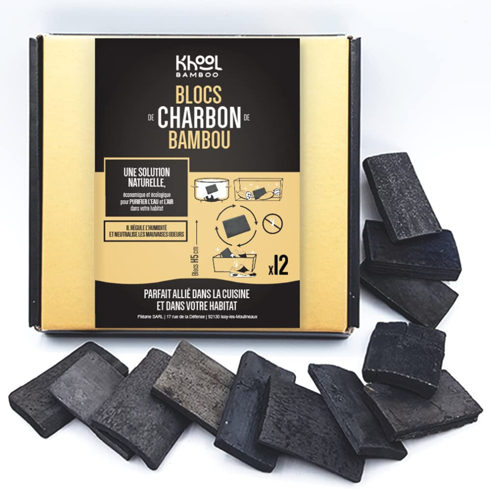 KHOOL BAMBOO | Fine Bamboo Charcoal Blocks | Natural Water Purifier & Air Freshener | Pack of 12 Bamboo Charcoal Blocks-image-OPC-PS7PVQB-NEW