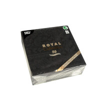 50 Napkins Royal Collection 1/4-Fold 40 x 40 cm Black Ornaments