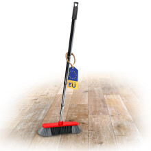 Novaliv Plastic Room Broom 30 cm Fine Artificial Bristles Sweeping Broom Red Room Broom with Handle Stable Hall Broom with Thread for 22 mm Broom