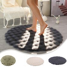 Tapis de sol rond en flanelle de 70 cm (27,5 po) – Antidérapant, absorbant et lavable – Idéal pour le salon, la chambre, l'entrée ou le coin