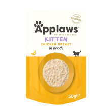 Applaws Natural Kitten Wet Food, Kitten Chicken Breast in Broth 50g Pouch (12x50g Pack)