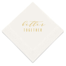 Weddingstar 3-Ply Gold Foil Cocktail Napkins White - Better Together