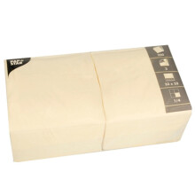 Papstar 12478 250 Serviettes 3 Ply 1/4 Fold 33 x 33 cm Cream