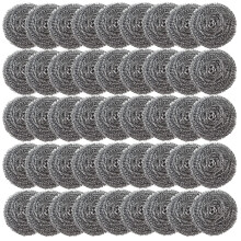 XXJXING 48 Pack Stainless Steel Scourers Sponges,Steel Wool scrubbers for stoves, pots, Cooker Hoods, etc. That are Difficult to Clean (48 Pack-Small