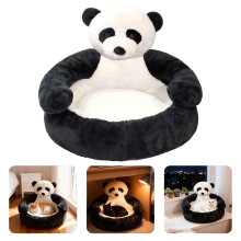 Pandaformet hundeseng med armer, vaskbar, for små hunder og