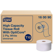 Tork 160090 Universal High Capacity Bath Tissue Roll with OptiCore, 2-Ply, 3.75" Width x 3.5" Length, White (Case of 12 Rolls, 2000 Sheets per Roll,