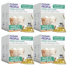 The Clean People Laundry Detergent Capsules - Hypoallergenic - Ultra Concentrated, Recyclable Packaging, Stain Fighting - Fresh Scent, 384 Pack
