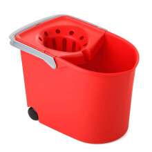 Tatay Rectangle Squeezer Bucket with Wheels, Red