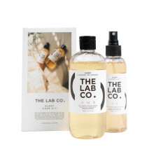 The Lab Co. Sleep Care Kit. Non Bio Laundry Detergent Wash 300ml and Fabric Deodoriser Freshener Mist Spray 150ml for bedding, sleepwear and pillows.