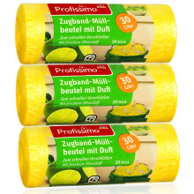 Drawstring Bin Liners with Fresh Citrus Fragrance - 30 Litres - 20 Pieces - Ideal for Office, Household and Bathroom, 3