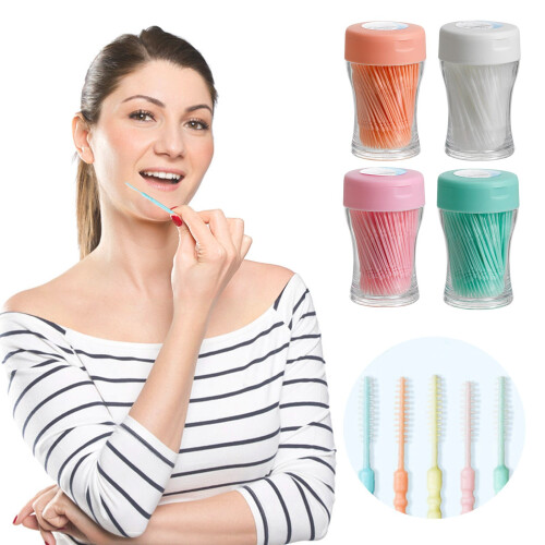 Stuzzicadenti in plastica monouso, 200 pezzi, flacone con doppia punta. 2
