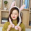 Bunny Hat Plush Ear Moving Jumping Soft Warm Pink 2