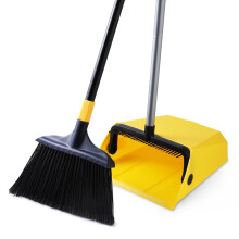 Yocada Heavy Duty Broom and Dustpan Set with Comb Commercial Outdoor Indoor for Courtyard Garage Lobby Mall Market Floor Home Kitchen Room Office Pet