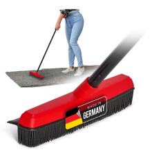 Novaliv Rubber Broom with Handle for Inserting Car & Squeegee Hairdressing Broom Rubber Nub Broom Dog Hair Remover Broom Broom for Indoor Stone Floors