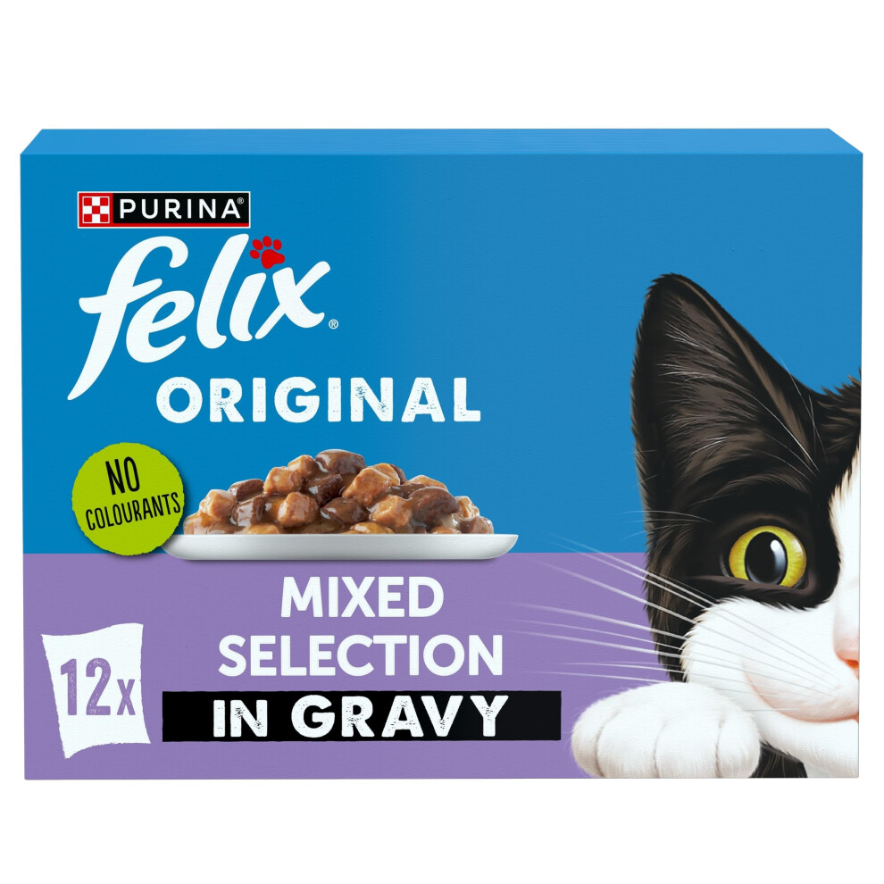 Felix Original Mixed Selection In Gravy Wet Cat Food 12X85g (Pack Of 4)