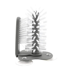 Glass Cup Cleaning Brush, 360 Degree Glass Cup Cleaner Washer Brushes with Suction Base 3 Head Double Brush Cleaning Tool for Kitchen Home Bar