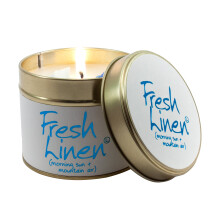 Lily-Flame Fresh Linen Tin, White