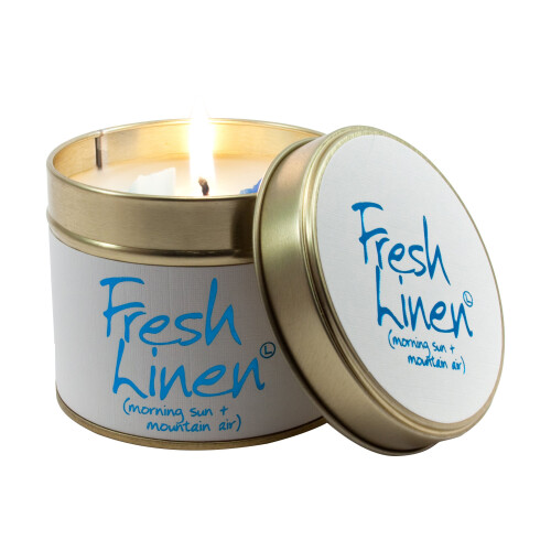 Lily-Flame Lily-Flame Fresh Linen Tin, White