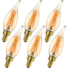 Amber E12 LED Bulbs 4W 2200K Dimmable 6-Pack