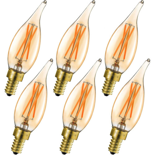 Κηροπήγιο Amber E12 Λαμπτήρες 4W2200K Θερμό Λευκό Συσκευασία των 6