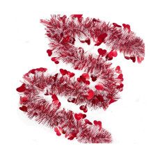 Valentine's Heart Tinsel Garland 78.74in Red Plastic
