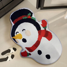 Tapis de bain festif bonhomme de neige de Noël – Absorbant, antidérapant, séchage rapide, multi-usage pour la maison, la cuisine et l'entrée