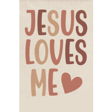 Boho-Bibelvers-Poster – Leinwanddruck „Jesus liebt mich“