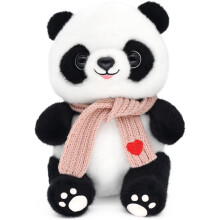 Panda plüss baba szív alakú sállal, rózsaszín, 9,8 hüvelykes