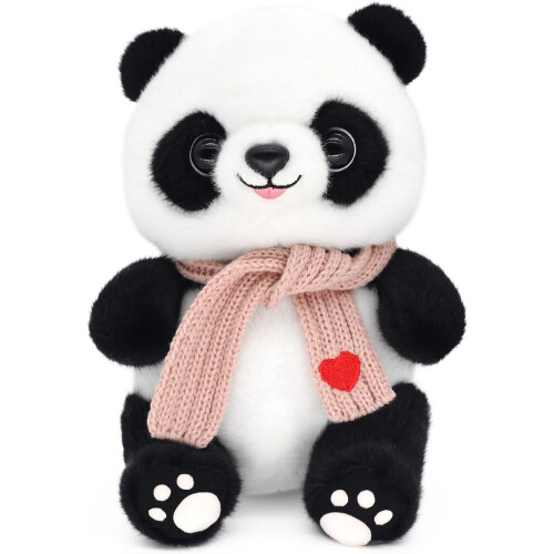 Panda-Plüschtier mit Herzschal, rosa, 25 cm