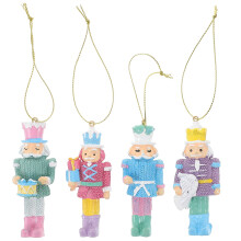 Resin Nutcracker Ornament Set 4pcs