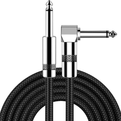 6.35mm Guitar Cable Professional Instrument Cord Right Angled Double Shielded