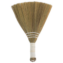 Mobestech Handheld Broom Natural Miscanthus Straw Soft Sweeping Brush for Household Cleaning Small Indoor Whisk Broom with Comfortable Grip