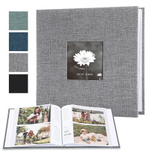 Fotoalbum aus Leinen, 50 Seiten, 4x6-Fotos, säurefreie Hüllen