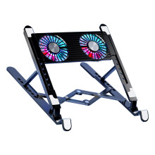 Base de refrigeración de plástico para portátil con soporte ajustable y doble