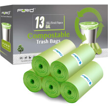 Compostable Trash Bags - FORID 13 Gallon Tall Kitchen Garbage Bags 80 Count Unscented Trash Can Liners 55 Liter Medium Wastebasket Bags for Bathroom