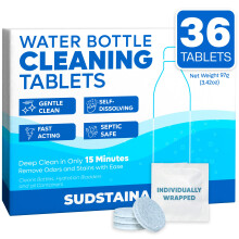 Sudstainables SoJourner Bags Water Bottle Cleaning Tablets - 36 Pack, Chlorine & Odor Free, Hydration Bladder and Water Bottle Cleaner Tablets,