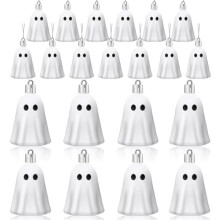 Λευκά κρεμαστά στολίδια για το Halloween με φαντάσματα 24 τεμάχια