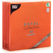 Papstar, #84813 Royal Collection Napkins 1/4 Fold 40 cm x 40 cm Nectarine Pack of 50