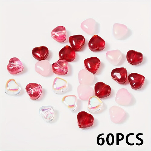 Γυάλινες χάντρες Love 6 χιλ. 60 ή 80 τεμάχια για DIY κοσμήματα