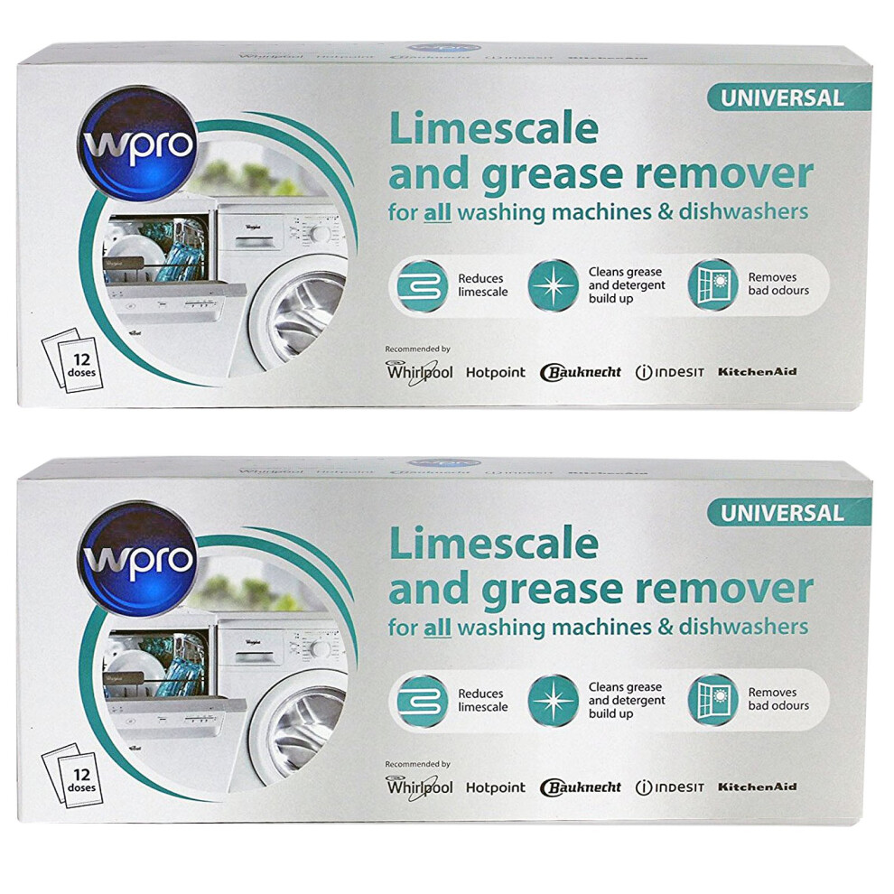 Indesit Washing Machine 3In1 Limescale Descaler & Detergent Remover 24 X 50G Sachets (2 Packs)